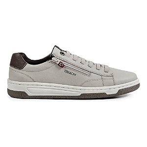 Tenis Sapatênis Ferracini VOX Casual Masculino Couro Cinza