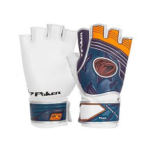 Luva Goleiro Poker Futsal Fast Training Infantil Azul/Laranja