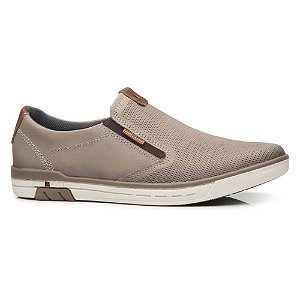 Tenis Sapatênis Pegada Slip Couro Masculino Jeans Areia