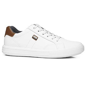 Tenis Sapatênis Pegada City Pin Couro Masculino Branco