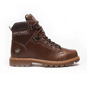 Bota West Coast Worker Classic Anilina Café Masculino Couro