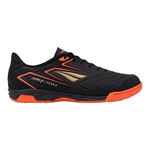 Chuteira Futsal Penalty Max 300 Y1 Masculino Preto e Coral