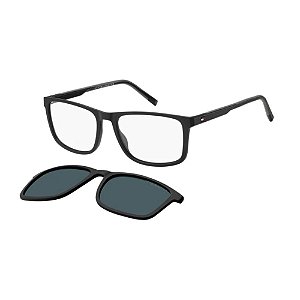 Óculos de Sol Tommy Hilfiger Clip On 2281C Preto Lente Azul