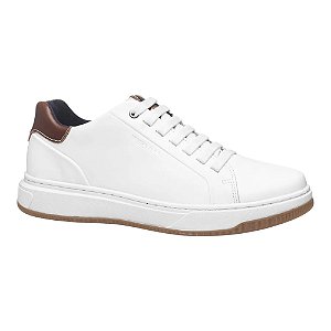 Tênis Sapatênis Pegada Ways Stretch Couro Branco Masculino