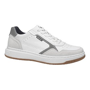 Tênis Sapatênis Pegada Ways Recortes Couro Branco Masculino