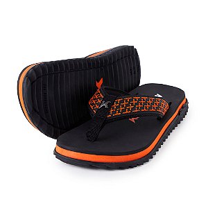 Chinelo Kenner Kivah Baw DCR-01 Masculino Preto e Laranja
