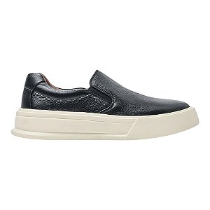 Tênis Casual Oficina Slip On Couro Preto Masculino