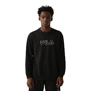 Moletom Fila Letter Outline Light Masculino Preto
