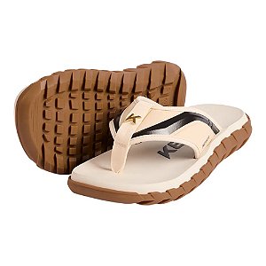 Chinelo Kenner Megah Turbo Masculino Bege e Marrom