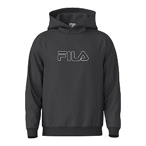 Moletom Fila Com Capuz Outline Light Preto Masculino