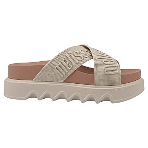 Chinelo Melissa Cross M-Lover Feminino Bege Borracha