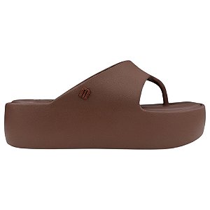 Chinelo Melissa Free Plataforma Marrom Escuro Feminino