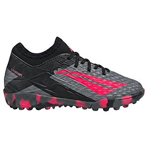Chuteira Society Penalty RX Locker Kids Y3 Cinza e Rosa