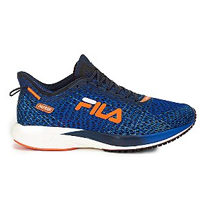 Tenis Masculino Fila KR6 Running Azul e Laranja