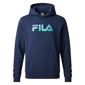 Moletom Canguru Fila Comfort Letter Winter Marinho Masculino