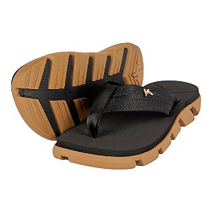 Chinelo Kenner Aikon Preto e Caqui Masculino