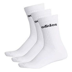 Kit 3 Meias Adidas Cano Alto Bs Crew 35-38 Branca