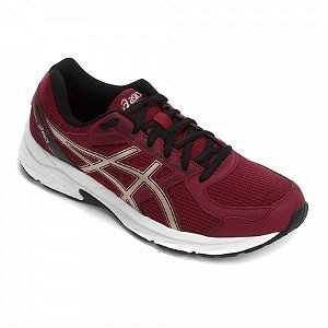 Tenis Asics Raiden Vinho/Dourado