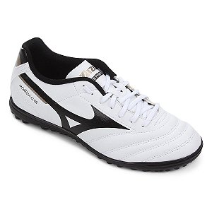 Chuteira Society Mizuno Morelia Club As N Branco/Preto/Ouro