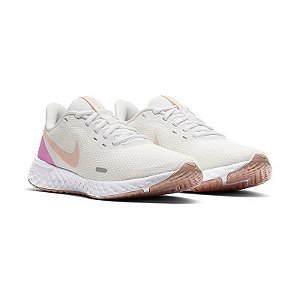 Tenis Nike Revolution 5 Off White/Rosa