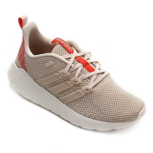 Tenis Adidas Questar Flow Bege/Laranja Feminino