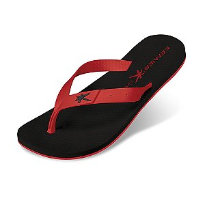 Sandália Kenner Summer Torcida Preto/Vermelho