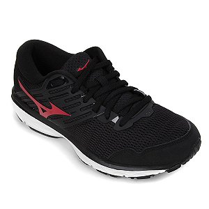 Tenis Mizuno Wave Hawk 3 Preto/Vermelho Masculino