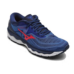 Tenis Mizuno Wave Sky 4 Azul/Rosa Masculino