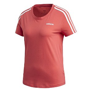 Camiseta Adidas 3s Slim Rosa Feminino