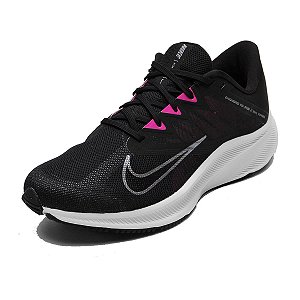 Tenis Nike Quest 3 Preto/Rosa Feminino