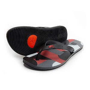 Sandália Kenner Summer Blocks Cinza/Vermelho Masculino