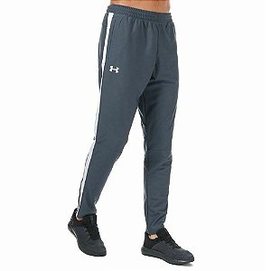 Calça Under Armour Pique Track Cinza Escuro Masculino