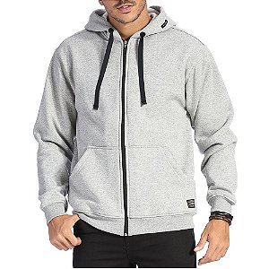 Jaqueta Moletom Vlcs Basic Cinza Claro Masculino