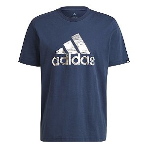 Camiseta Adidas Grafica Ess Logo Azul Masculino