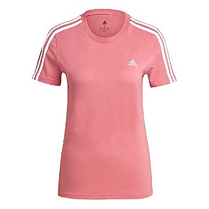 Camiseta Adidas 3s Rosa Feminino