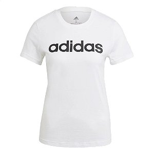 Camiseta Adidas Logo Linear Branco Feminino