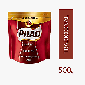 CAFÉ PILÃO TRADICIONAL TORRADO E MOÍDO 500G - ABRE & FECHA