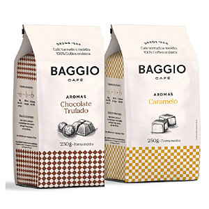 Café Moído Baggio-2 Pacotes 500g-Chocolate Trufado-Caramelo-Aromatizado