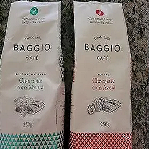 Café Moído Baggio-2 Pacotes 500g-Chocolate com Menta-Chocolate com Avelã-Aromatizado