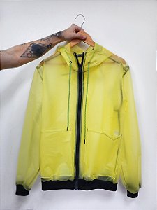 Jaqueta Transparente Plástico Amarelo