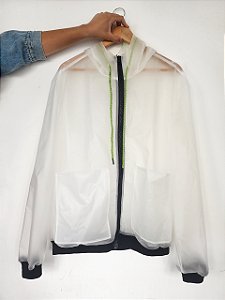 Jaqueta Transparente Plástico Branco