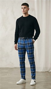 Calça Xadrez Azul