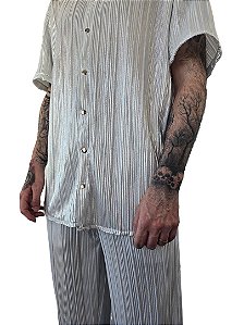 Conjunto Plissado Prata