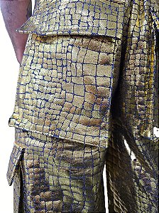 Calça Cargo Escama Dourada