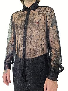 Camisa Renda Manga Longa
