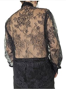Camisa Renda Manga Longa