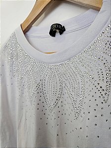 Camiseta Gola Desenhada Branca