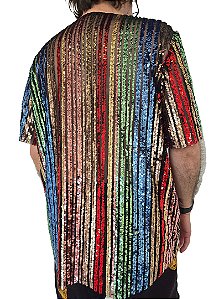 Camiseta Paetê Colorido
