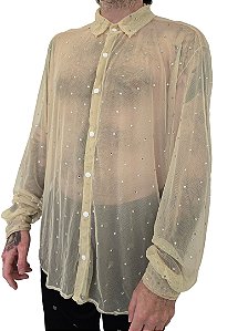 Camisa Transparente com Pedras