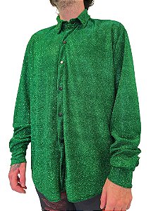 Camisa Manga Longa Brilho Verde